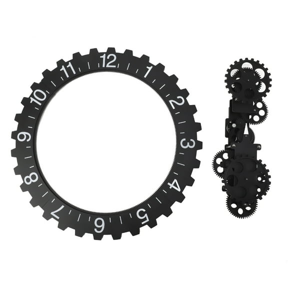 3D Moving Gear Clock Hanging Gear Clock Rotary Mechanical Hour Wheel Wall Art Clock Decorative