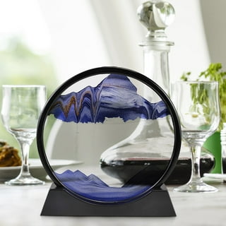 Moving Sand Art Picture Round Glass Deep Sea Sandscape Hourglass Quicksand  Craft Flowing Sand Painting Office Home Decor Gift 