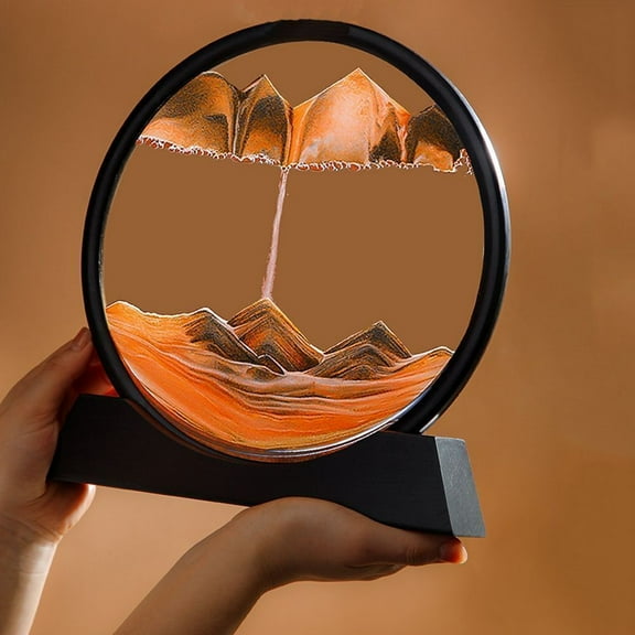 3D Moving Sand Art Picture Round Glass Hourglass Deep Sea Sandscape for Home Decor