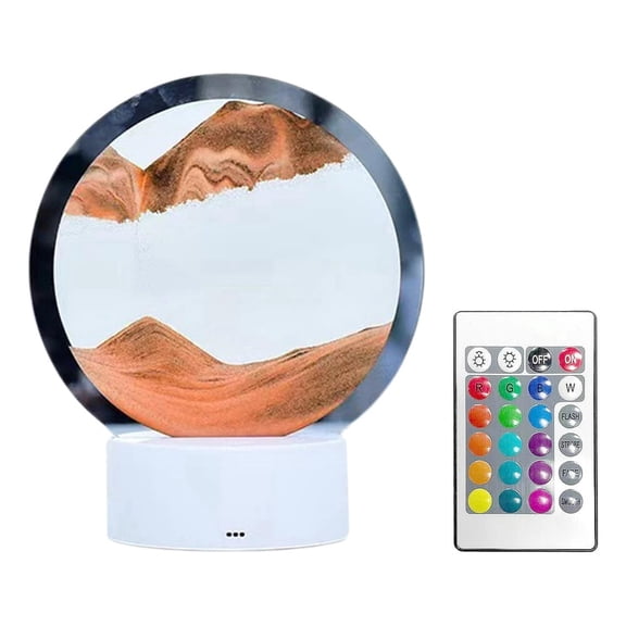 3D Moving Sand Art Table Lamp Hourglass Decoration Changing Sand Liquid Motion Desk Lamp Colorful Creative Sea Quicksand Moving Sand Art Picture Night Light