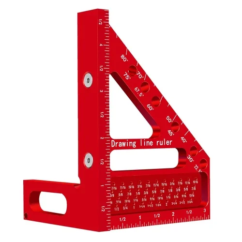 3D Multi-Angle Carpenter Square Hole Scribing Ruler, Aluminum Alloy ...