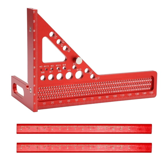 3D Multi-Angle Measuring Ruler, 22.5-75 Degree Measuring Ruler with Angle Pin, Premium Carpenter Square Hole Scribing, Layout Measuring Tool for Woodworking, Engineering, and Construction