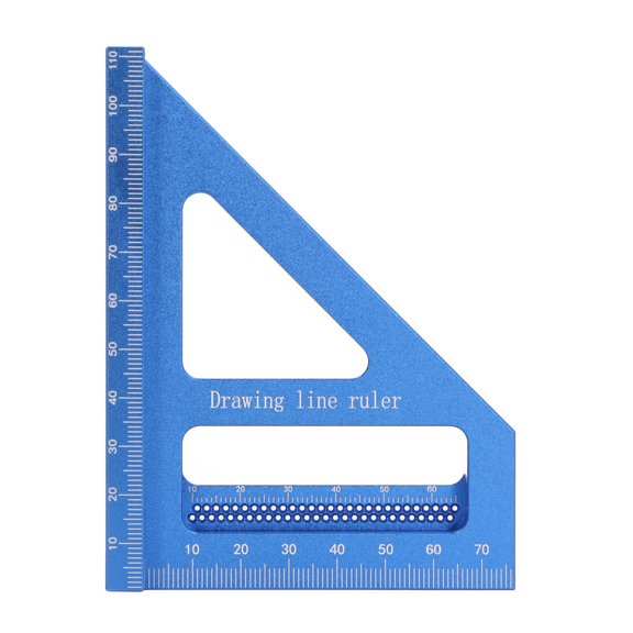 3D Multi Angle Measuring Ruler 4.41in Aluminum Alloy Woodworking Square Protractor Miter Tool for DIY Carpentry and Engineering