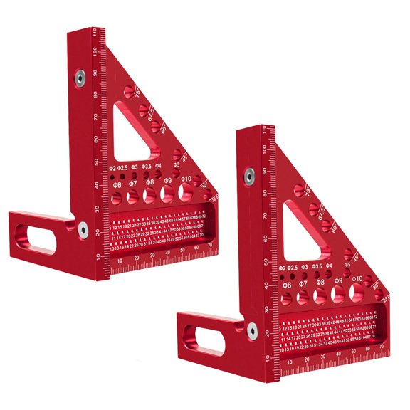 3D Multi-Angle Measuring Ruler,45/90 Degree Aluminum Alloy Woodworking Square Protractor,Drawing Line Ruler, Miter Triangle Ruler High Precision Layout Measuring Tool for Engineer Carpenter.
