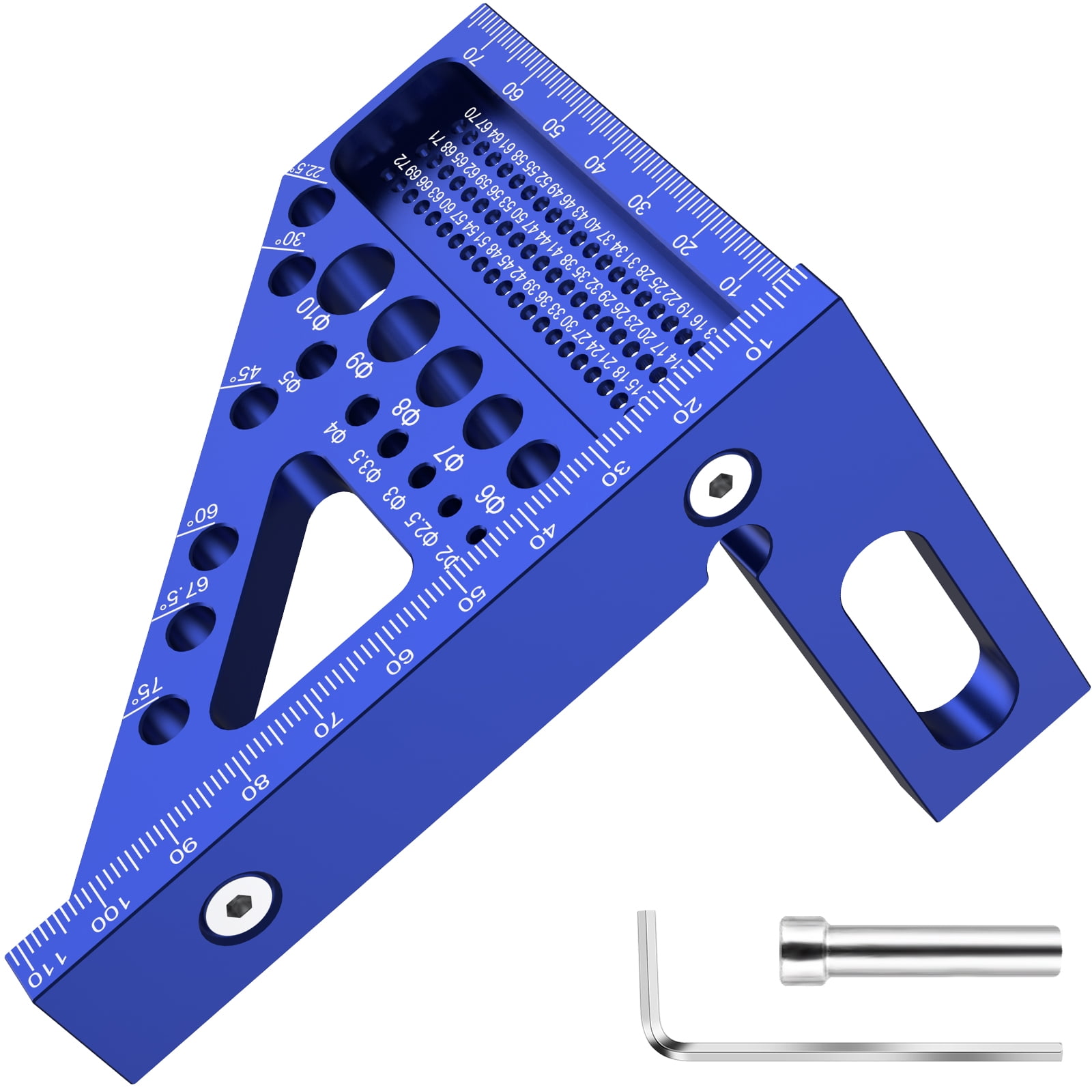 45 Degree Aluminum Alloy Angle Ruler Inch Metric Triangle