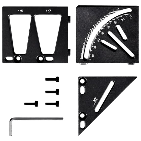 3D Multi Angle Measuring Ruler, Aluminum Alloy Woodworking Square, 90/45 Degree Protractor, Compact Detachable Carpenter Square 1.8 x 1.8 x 2.4 in / 4.5 x 4.5 x 6 cm