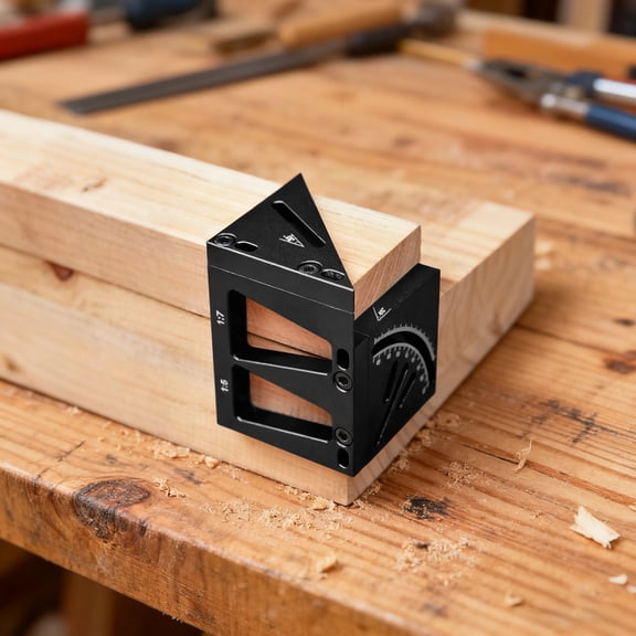 3D Multi Angle Measuring Ruler, Aluminum Alloy Woodworking Square, 90/45 Degree Protractor, Compact Detachable Carpenter Square 1.8 x 1.8 x 2.4 in / 4.5 x 4.5 x 6 cm