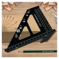 thumbnail image 1 of 3D Multi-Angle Woodworking Square Protractor, Aluminum Alloy Miter Triangle Ruler T-Type Scriber, 1 of 7
