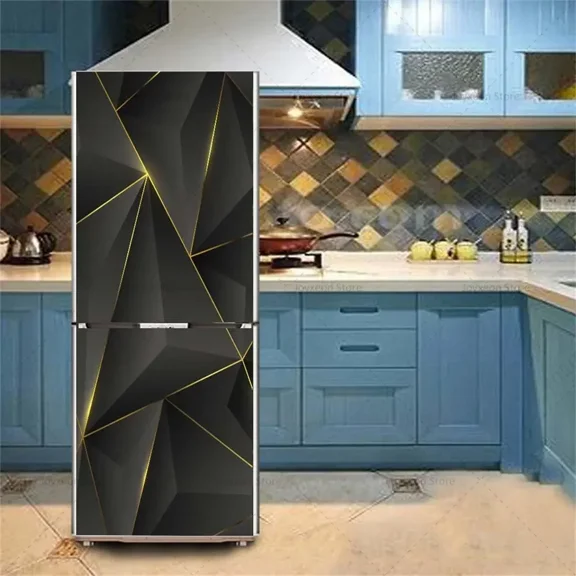 3D Multi-Style Refrigerator Sticker Outdoor PVC Waterproof Self-Adhesive Poster Home ration Refrigerator Sticker