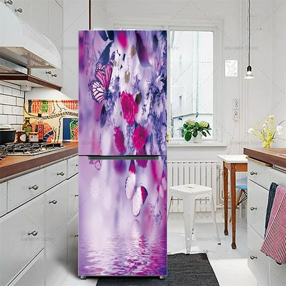 3D Multi Style Refrigerator Sticker Vinyl Waterproof Self Adhesive Home Decor Custom Size Pattern Ki
