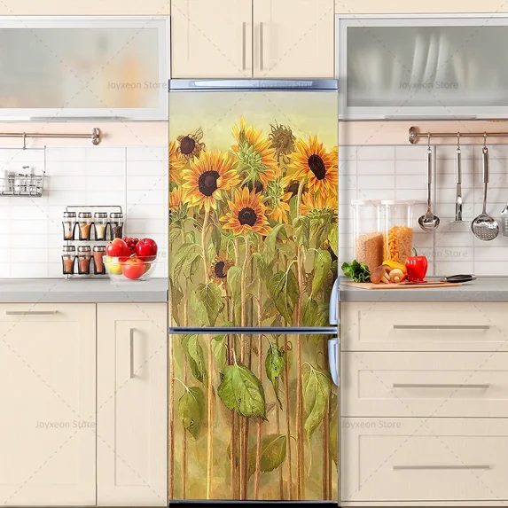 3D Multi Style Refrigerator Sticker Vinyl Waterproof Self Adhesive Home Decor Custom Size Pattern Ki