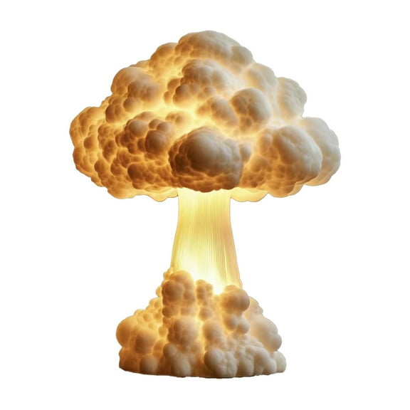 3D Mushroom Cloud Table Lamp, Creative Handmade Resin Lamp for Bedroom, Desk, Home Decoration