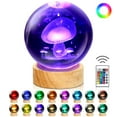 thumbnail image 1 of 3D Mushroom Crystal Ball Night Light with 16 Color LED Wooden Base and Remote Control, Upgraded 3.15 Inch Mushroom Lamp for Kids Friends Birthday Christmas Cute Mushroom Home Décor, 1 of 7