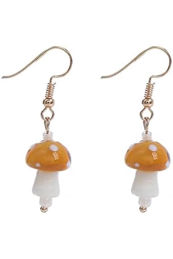 3D Mushroom Earrings Glass Simulated Cute Colorful Steampunk Dangle Jewelry Gifts