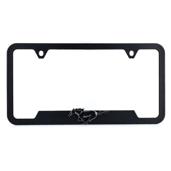 3D Mustang Emblem Black Plastic License Frame Holder