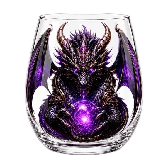 3D Mythic Dragon Glass Art Cup Fantasy Dragon Art Design Whiskey Glass, Sculpted Dragon Drinkware for Cocktails Bar Decor Gift