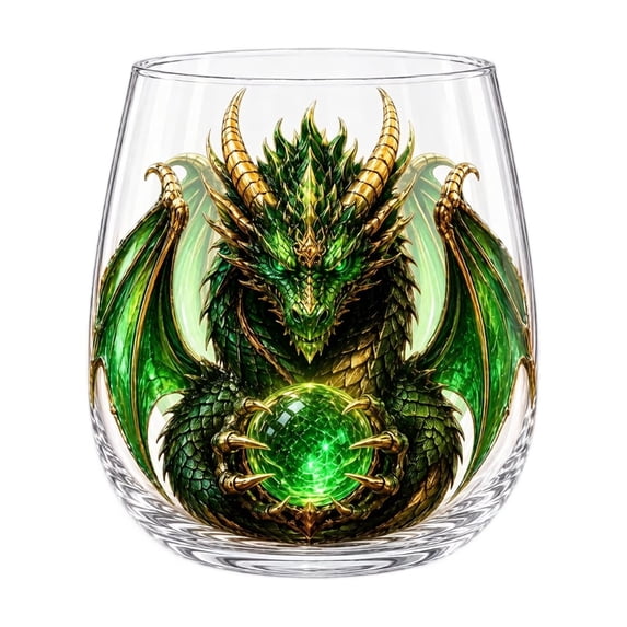 3D Mythic Dragon Glass Cup Fantasy Crystal Orb Whiskey Glass Sculpted Dragon Drinkware for Whiskey Cocktails Bar Decor Gift