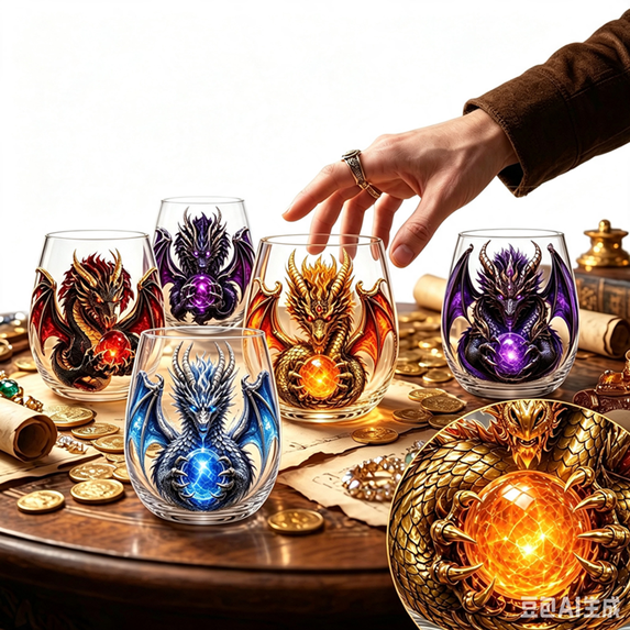 3D Mythic Dragon Plastic Glasses Art Cups Sculpted Fantasy Plastic Tumbler Glass for Whiskey Premium Drinkware for Cocktails Luxury Home Bar Decor Gift