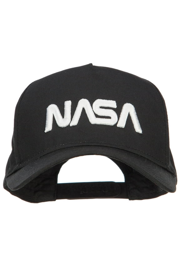 3D NASA Letters Logo Embroidered Twill 5 Panel Cap - Black OSFM