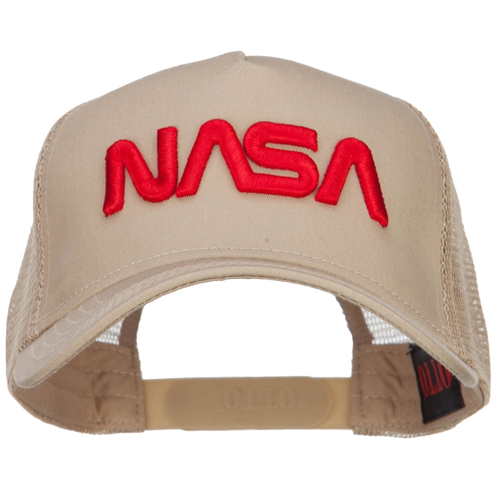 3D NASA Letters Logo Embroidered Twill Mesh Cap - Khaki OSFM - Walmart.com