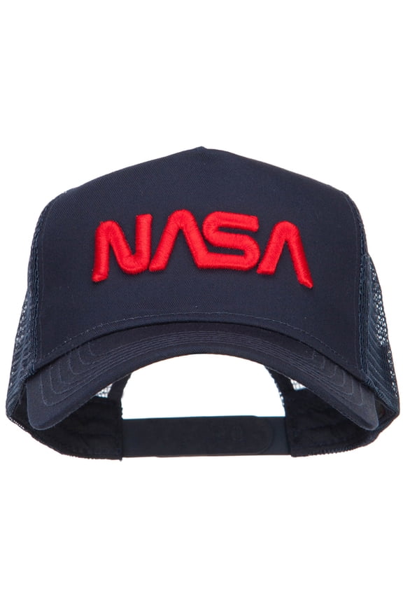 3D NASA Letters Logo Embroidered Twill Mesh Cap - Navy OSFM