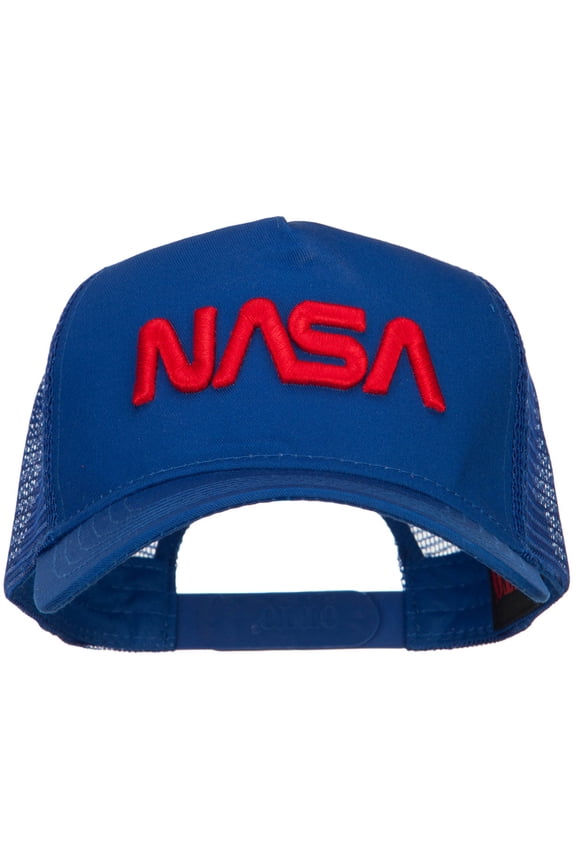 3D NASA Letters Logo Embroidered Twill Mesh Cap - Royal OSFM