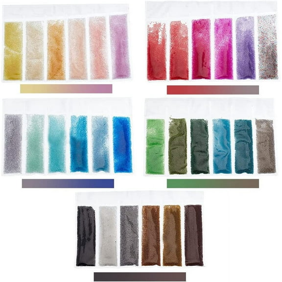 3D Nail Art Glass Mini Ball Beads Micro Beads Nail Art Decoration Accessories Round Mixed Color 0.4~0.6mm 6 colors/bag 5 bags/set