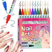 3D Nail Art Pens, 12 Colors 0.5 MM Nail Marker Pens Nail Point Graffiti Dotting Drawing Painting Liner Pen for Home Salon Quickly Dry Nail Art(12 Colors-A)