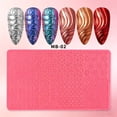 thumbnail image 1 of 3D Nail Art Relief Silicone Mold Plate, Multi Patterns Nail Stamping Template, Reusable Nail Art Transfer Mold for DIY Manicure, Acrylic Nails Decoration, Home Salon Use, 1 of 4