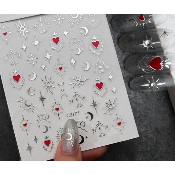 3D Nail Art Stickers with Bronzing Stars, Moons & Suns - Easy ...
