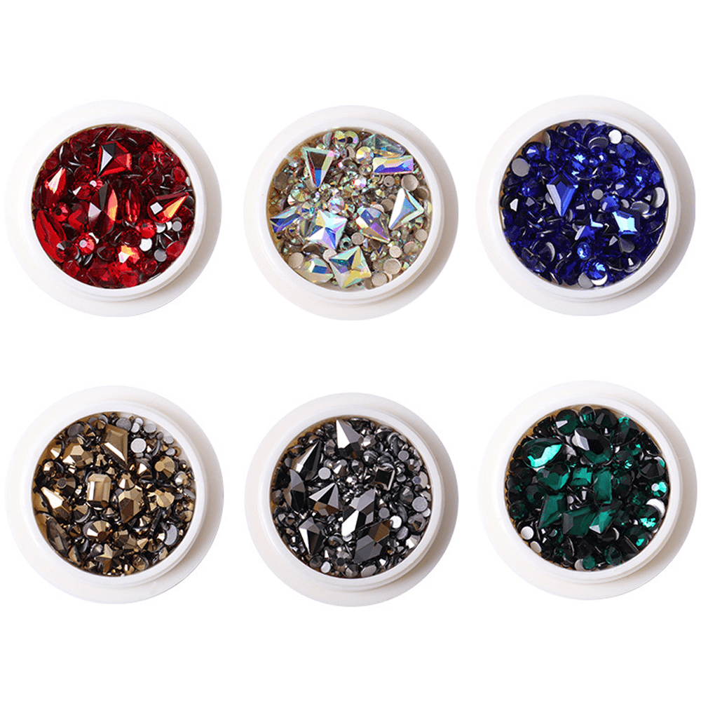 Sohindel Nail Rhinestones Multiple Flat Back Rhinestone Nail Charms Craft Gems Makeup Jewels Crystal Beads - Style 8