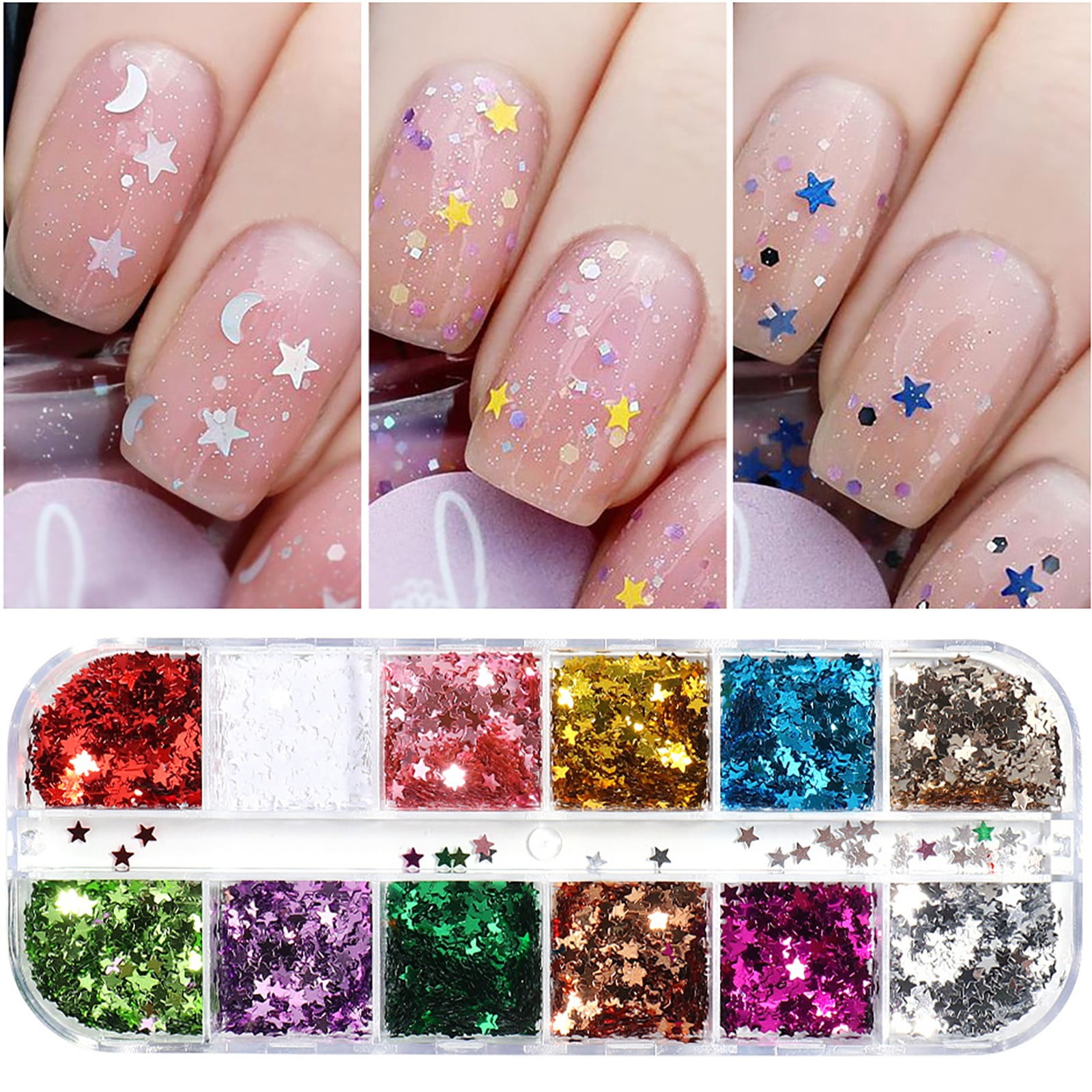 3D Nail Decoration Holographic Love Heart Nail Sequins Glitter,Beauty