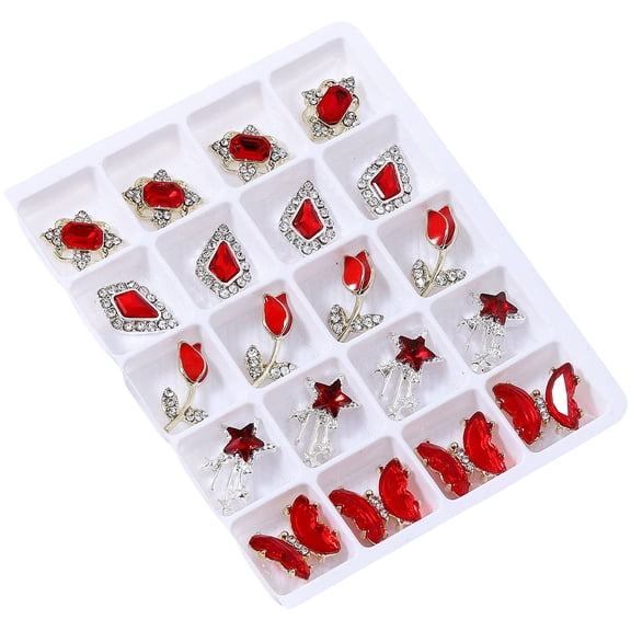 3D Nails Rhinestones Bows Nails Art Charm Decorations Mixed Shape Nails Crystal Charm for Acrylic Nails