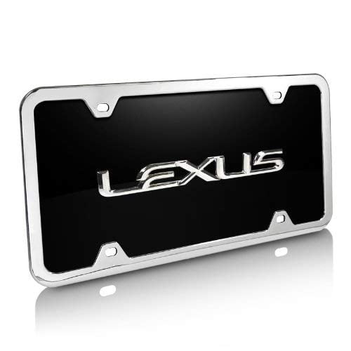 Chrome Acura License Plate on Black Acrylic Kit (AG-P.ACU.CBK