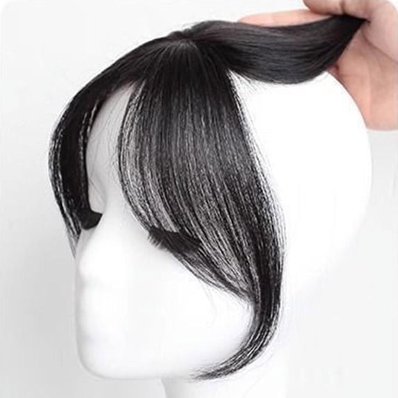 3D Natural Black Clip-In Bangs for Women, Invisible Scalp Hairline Extension, Seamless & Realistic Fake Fringe for Thinning Hair, Daily Wear & Cosplay