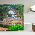 thumbnail image 1 of 3D Natural Scenery Waterfall Printing Shower Curtains Forest Landscape Bathroom Curtain Waterproof Polyester Home Decoration, 1 of 5