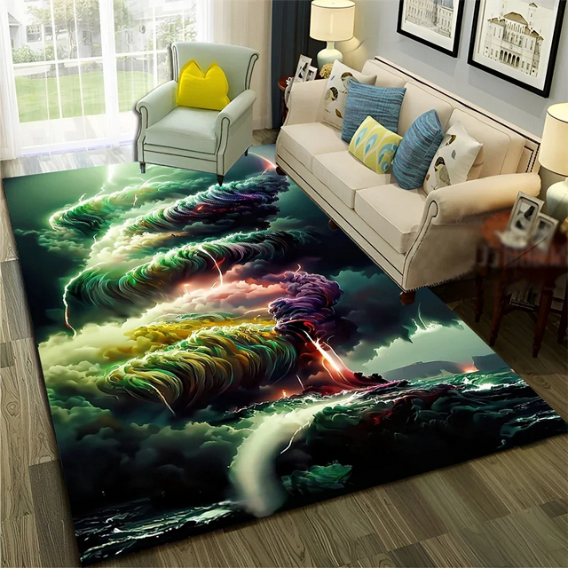 3D Natural Tornado Cloud Twister Area Rug Large Carpet Rug for Living ...