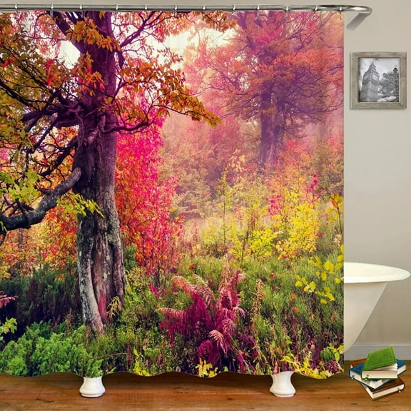 3D Nature Forest Trees landscape Bathroom Shower Curtain Home Decor Curtain Fabric Waterproof Shower Curtain With Hook 180x200cm