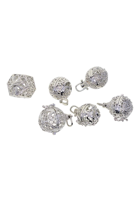 3D Necklace Lockets Pendant Floating Charm Cage Box Ball Jewelry Findings