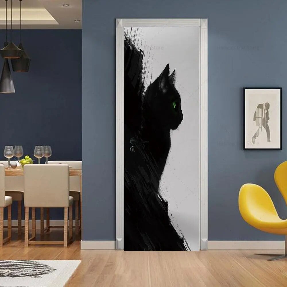 3D New Door Sticker Simple Illusion Style Vinyl PVC Waterproof Self