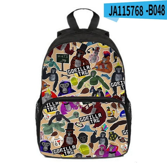 3D New Game Gorilla Tag Backpack Elementary School Student Backpack