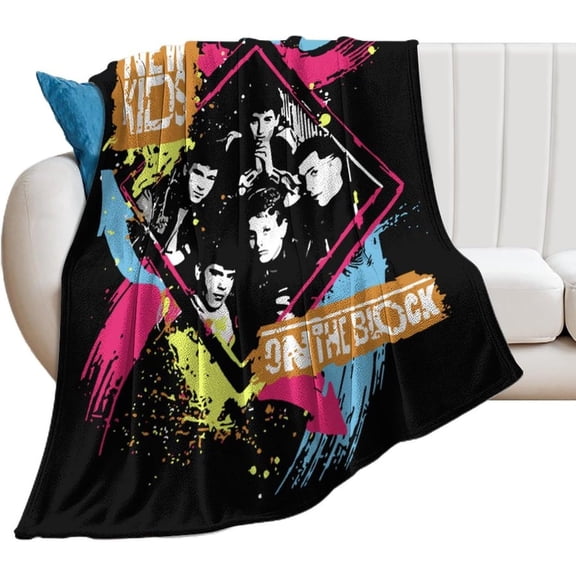 3D New Kids On The Block Flannel Fleece Throw Blanket,280 G Lightweight New Kids On The Block Blanket for Couch Sofa Bed, Super Soft Cozy Chunky Warm Blankets,60"x80"