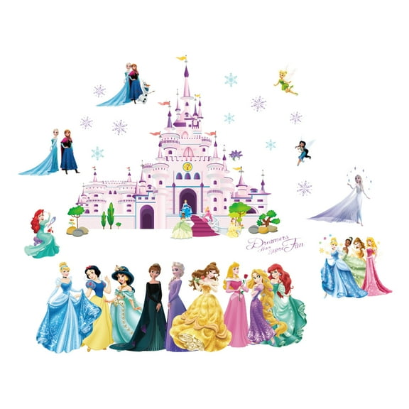 3D New Princess Wall Stickers Girls Wall Decal Self-Adhesive Wall Sticker For Girls Room Bedroom Living Room Art Home Decor Size：2pcs（30X60cm）