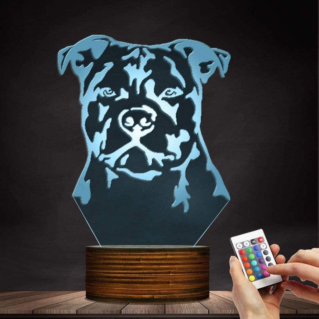 3D Night Light Pet Dog 3d Lamp, bedroom, children Optical Illusion