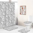 3D Nordic Flower style Fabric Waterproof Shower Curtain Bathroom