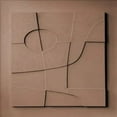 3D Nordic Geometric Abstract Canvas Painting with Minimalist Lines