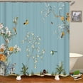 thumbnail image 1 of 3D Nordic flowers birds printed bathroom curtain polyester waterproof with hooks home decoration shower curtain bathroom screen, 1 of 5