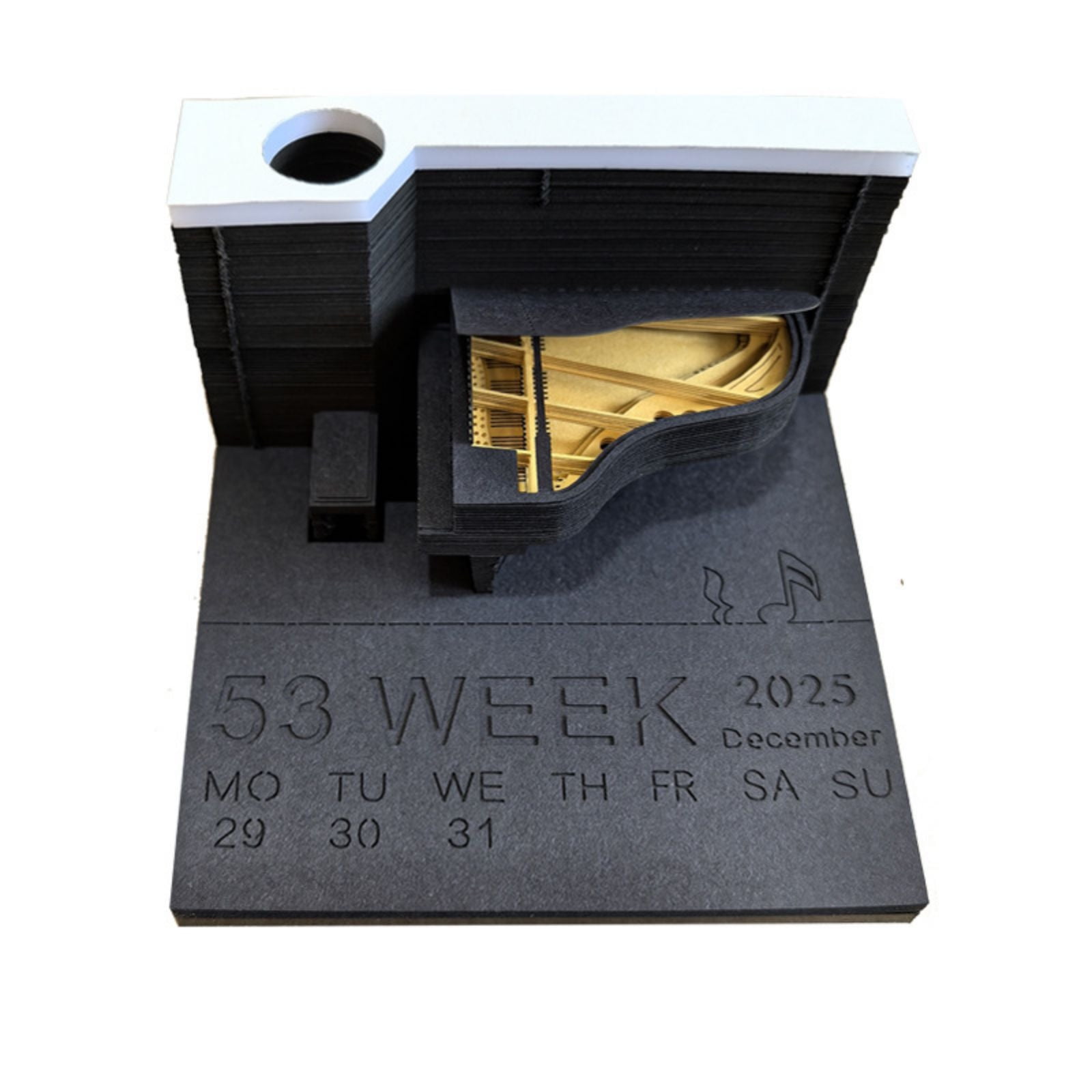 3D Noteblock Calendar 2025 Unique Timepiece Desk Calendar Tearable 3D