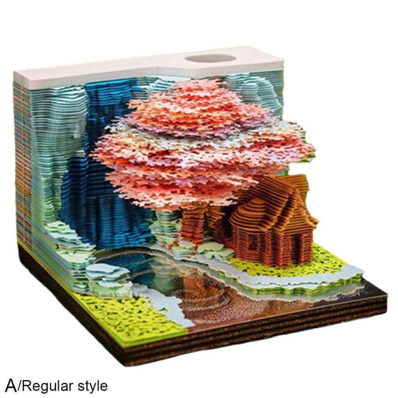 3D Notepad Flower Fruit Mountain Tree House Three-Dimensional Notes Paper Gift Y9j4 Birthday Accessories Memo Pad Desk