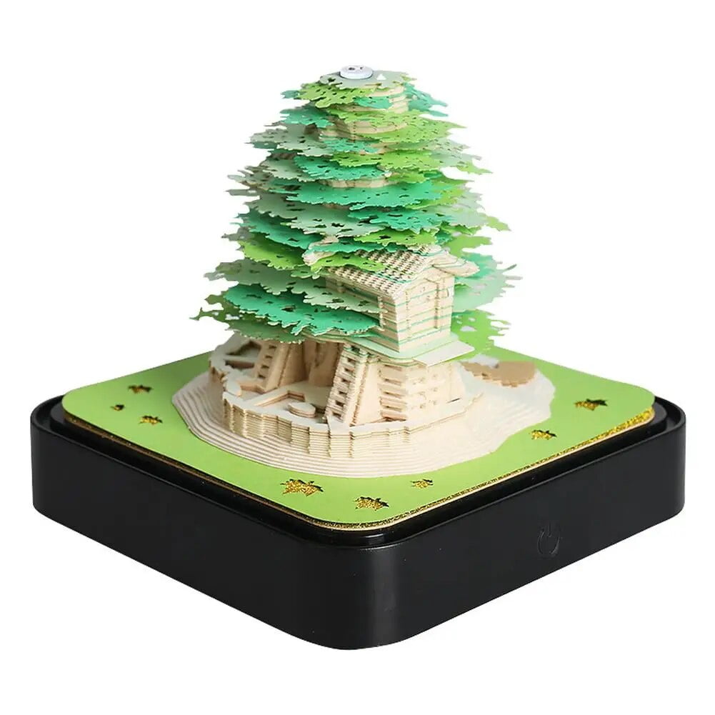 3D Notes Notepad Romantic Tree House Memo Pad With 2024 Calendar